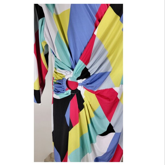 Tahari Arthur S. Levine Multi-Color Geometric Print Dress, Womens Size 18W - Picture 6 of 8